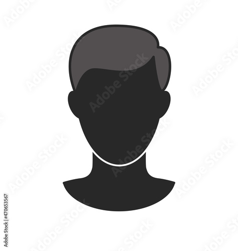 simple human male head outline silhouette
