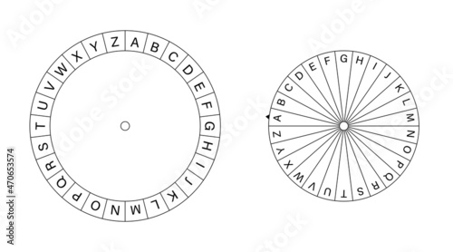 Cipher wheel template. Clipart image