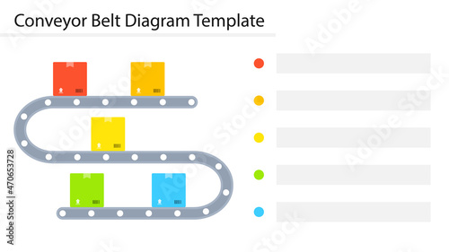 Conveyor Belt Diagram Template. Clipart image isolated on white background