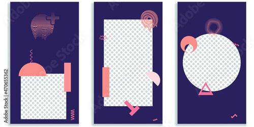 Social media editable covers with simple design elements . Contemporary style . Post frame stories templates.  Layout for promotion .Media banner .Vector