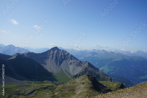mountain landscape in grisons switzerand photo