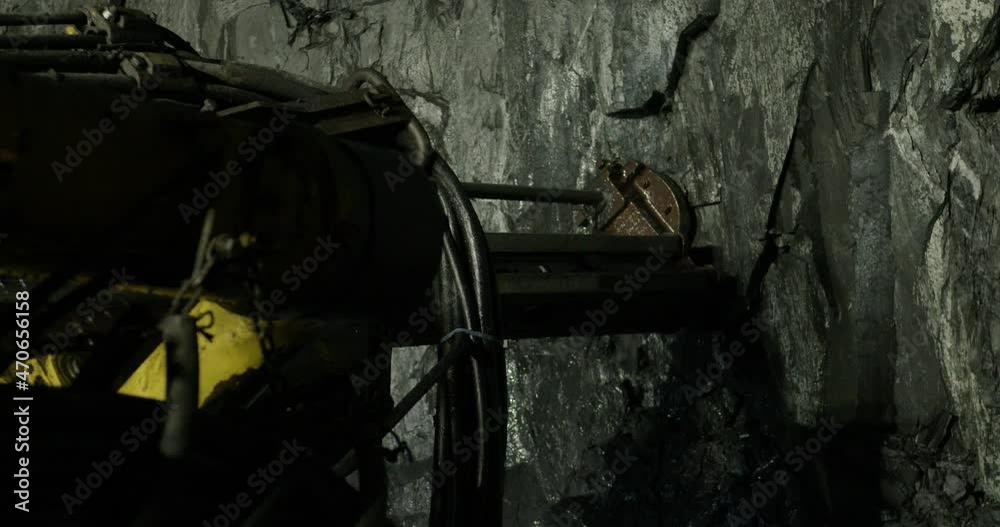 Drilling machine is working in the mine Drilling machine is working in the mine