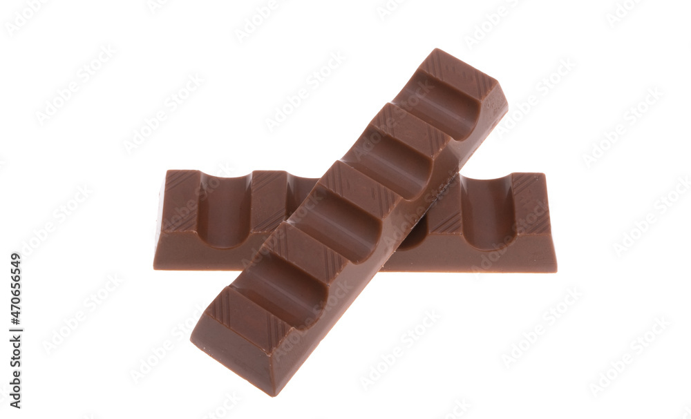 chocolate bar with milk filling isolated