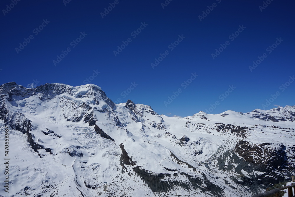 Mountains with snow in Zermatt Switzerland