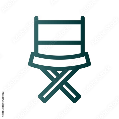Chair Line Gradient Vector Icon Design