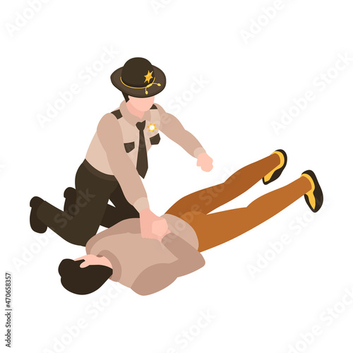 Sheriff Arresting Man Composition