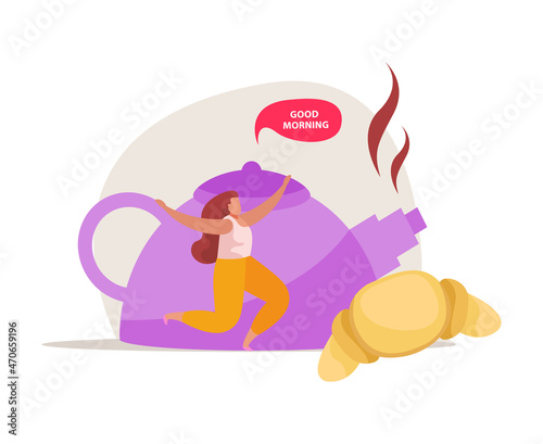 Morning Tea Croissant Composition