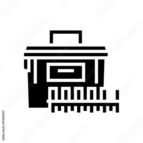 Canvas ammo box glyph icon vector