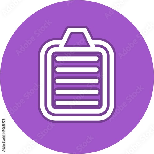 Clip Board Line Circle Vector Icon Design