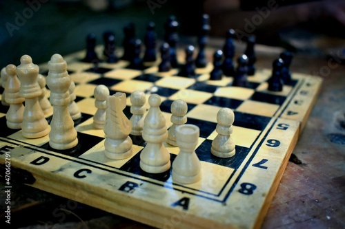 close up of a chess board