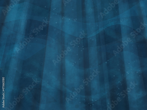 blue under water sea background, light rays and bubble texture for backdrop or wallpaper