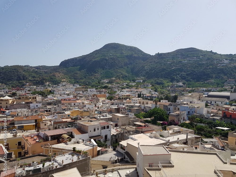 view of the city of Lipari 
