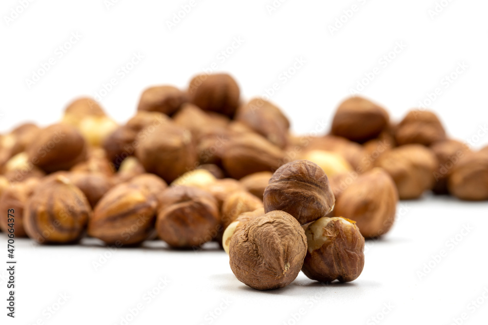 Hazelnut kernel on white background. Snack fresh Peeled hazelnuts. close up Hazelnut kernel on white background. Snack fresh Peeled hazelnuts. close up