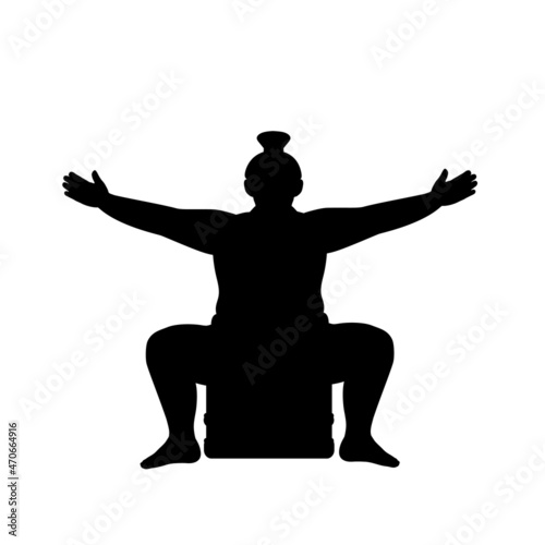 Silhouette Japanese traditional sumo wrestler.