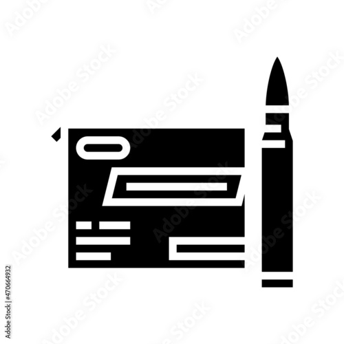 centerfire rifle ammo glyph icon vector. centerfire rifle ammo sign. isolated contour symbol black illustration photo
