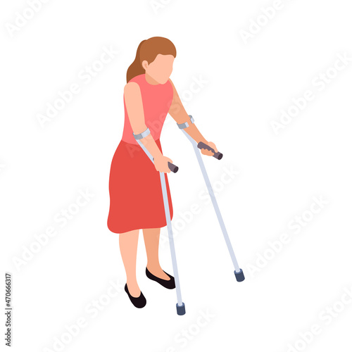 Woman On Crutches Composition