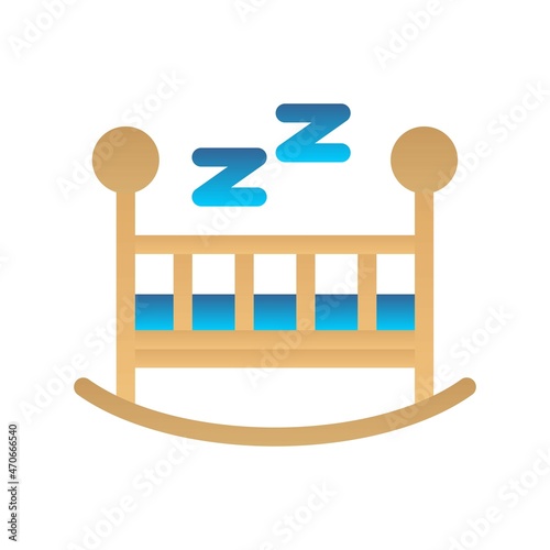 Crib Flat Gradient Vector Icon Design
