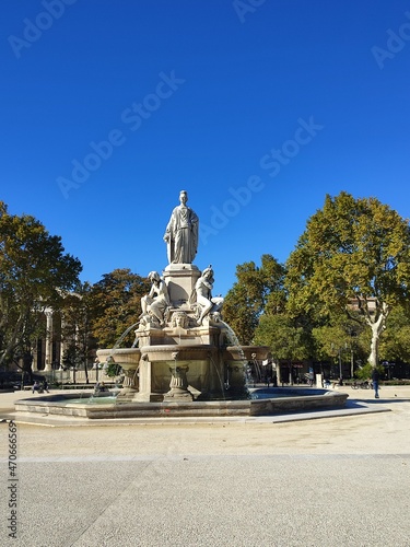 fountain in the park of palace