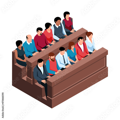 Jury Court Isometric Composition