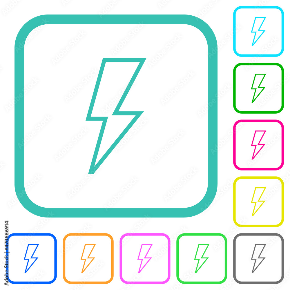 Flash outline vivid colored flat icons Flash outline vivid colored flat icons