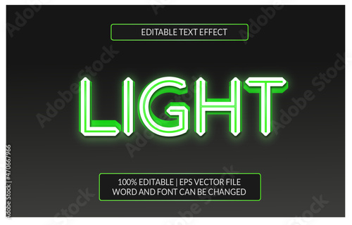 green light text effect