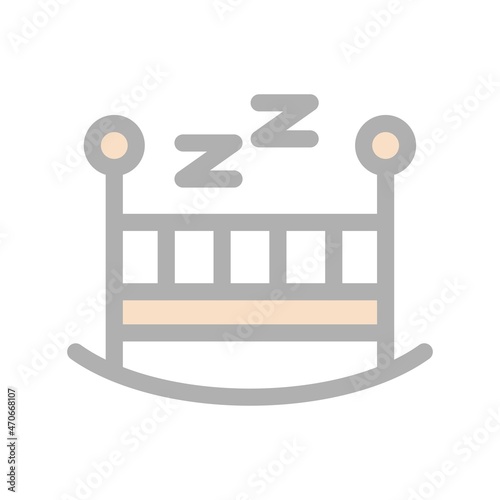 Crib Line Filled Light Vector Icon Design