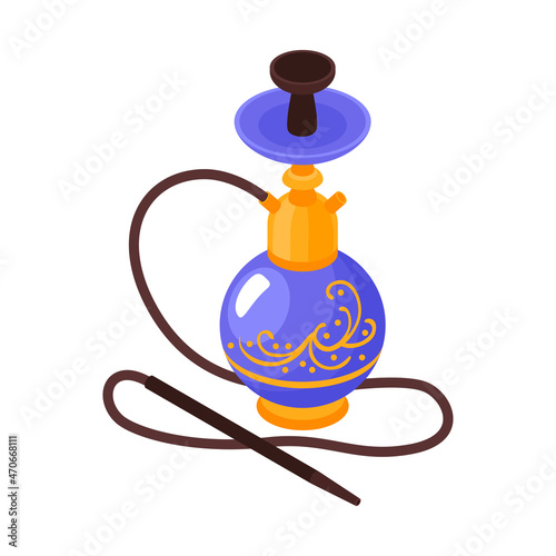 Oriental Hookah Isometric Composition