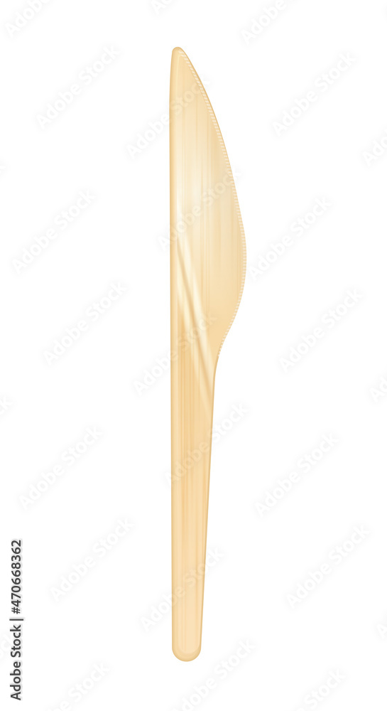Wooden Knife Realistic Composition