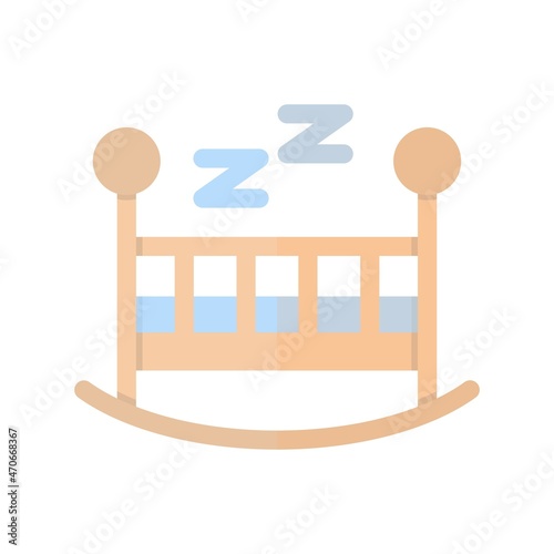 Crib Flat Light Vector Icon Design