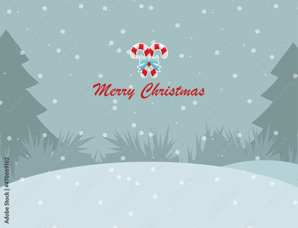 christmas snowscape with canes christmas snowscape with canes