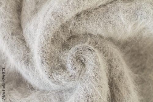Swirl of alpaca fabric and mohair wool texture
