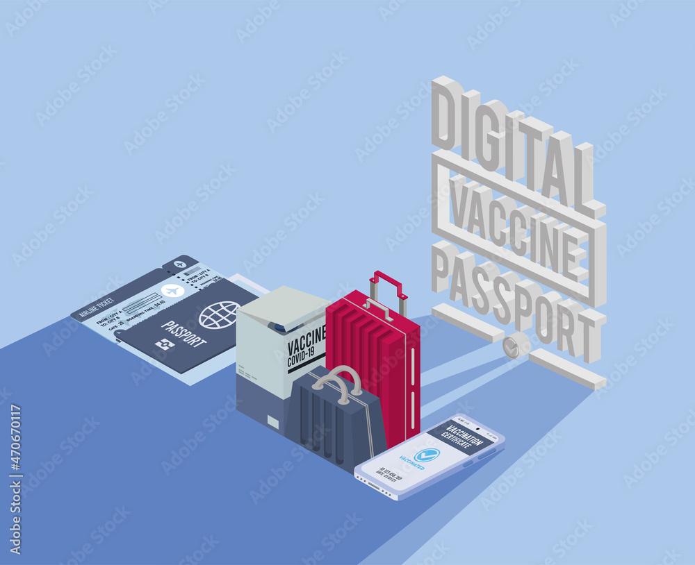 isometric digital vaccine passport
