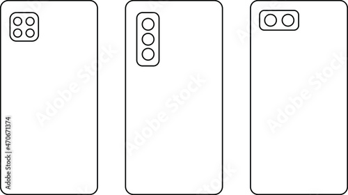 Smartphone outline set. Phone. Mobile phone. Vector