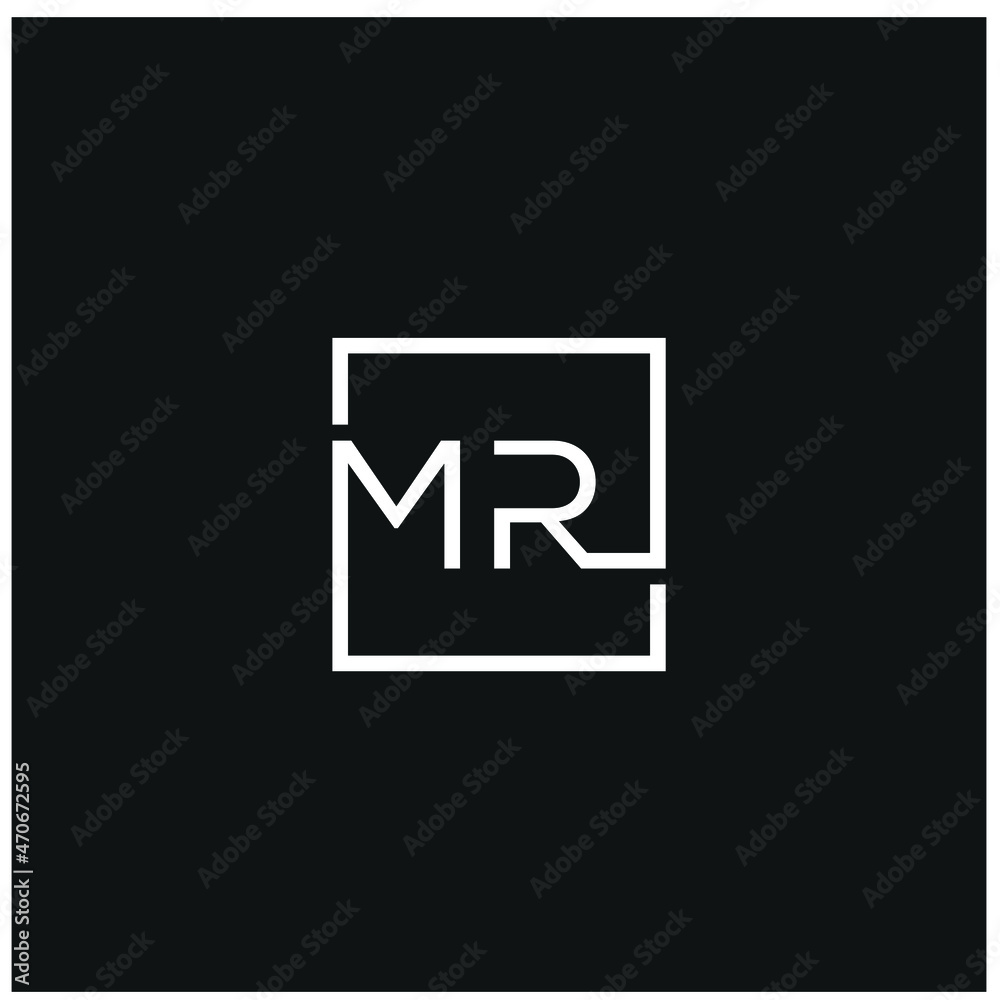 logo design letter MR vector square icon, typographic icon logo design letter MR vector square icon, typographic icon