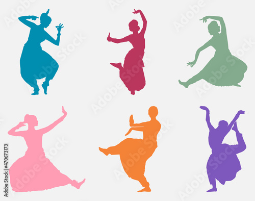 Indian Dancer Poses  Vector illustration