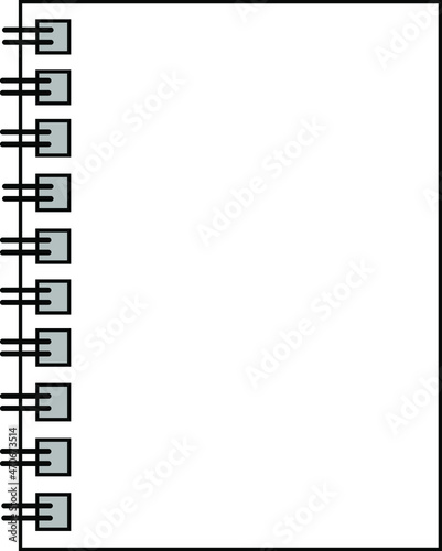 Notebook logo. Vector icon on white background