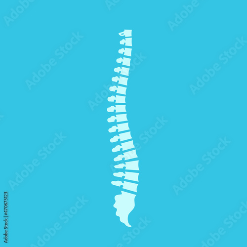Human spine isolated. Human spine silhouette. Back ache