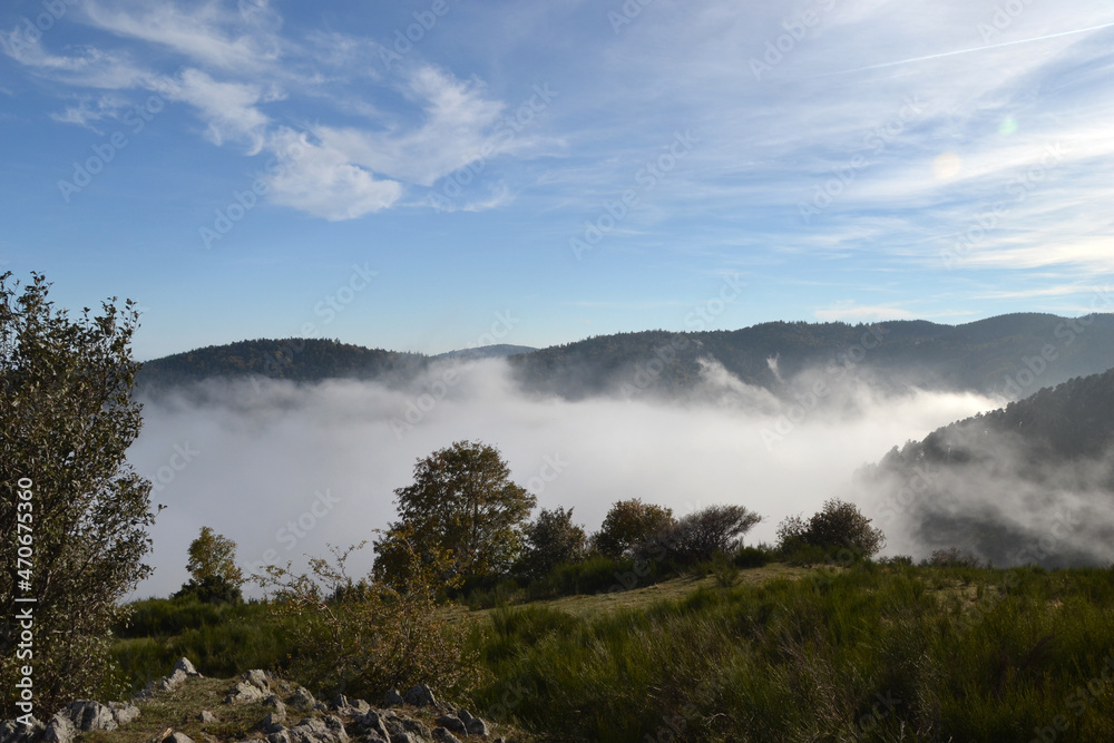 paysages d'automne, au dessus des nuages dans les Vosges