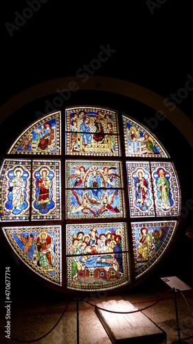 XIII century stained-glass window in Siena Cathedral 