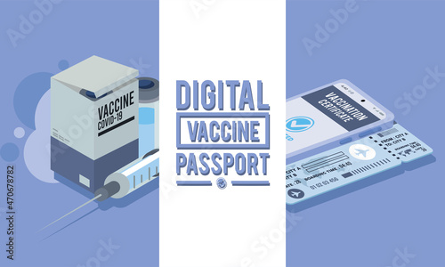 digital vaccine passport isometric