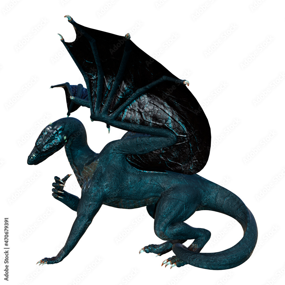 Fototapeta premium 3D Rendering Fairy Tale Dragon on White
