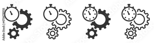 Set of efficiency and productivity icons. Vector illustration. photo