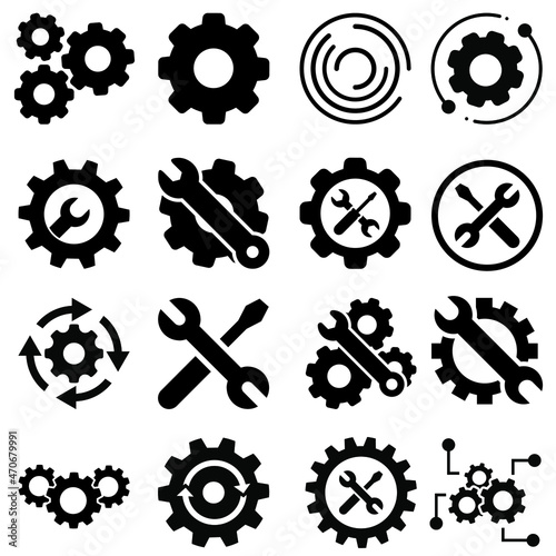 Options icon vector set. settings illustration sign collection. installation symbol. repair logo.