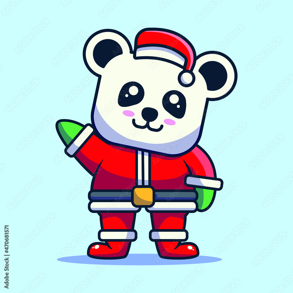 cute animals celebrating christmas wearing santa claus uniform