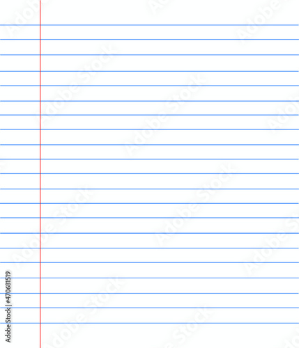 Feuille de papier blanc avec marge à gauche