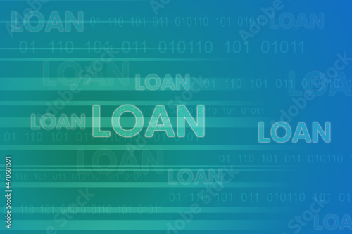2d rendering loans text business background 