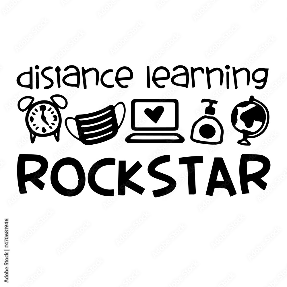 distance learning rockstar logo inspirational quotes typography ...