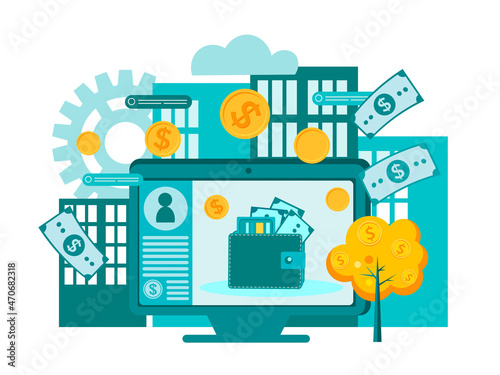 Online commerce, internet money turnover