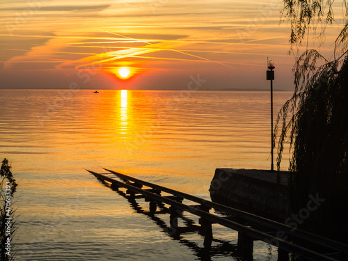Garda lake at sunset