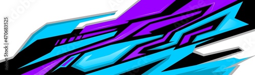 Car decal design vector. Graphic abstract stripe racing background kit designs for wrap vehicle, race car, rally, adventure and livery